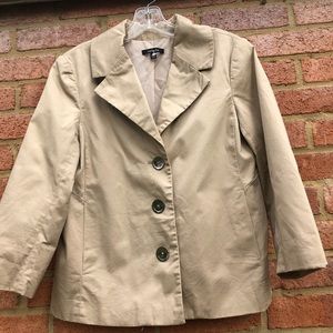 $9 add on bundle! Rafaella khaki 3 button lined blazer with pockets. Medium.